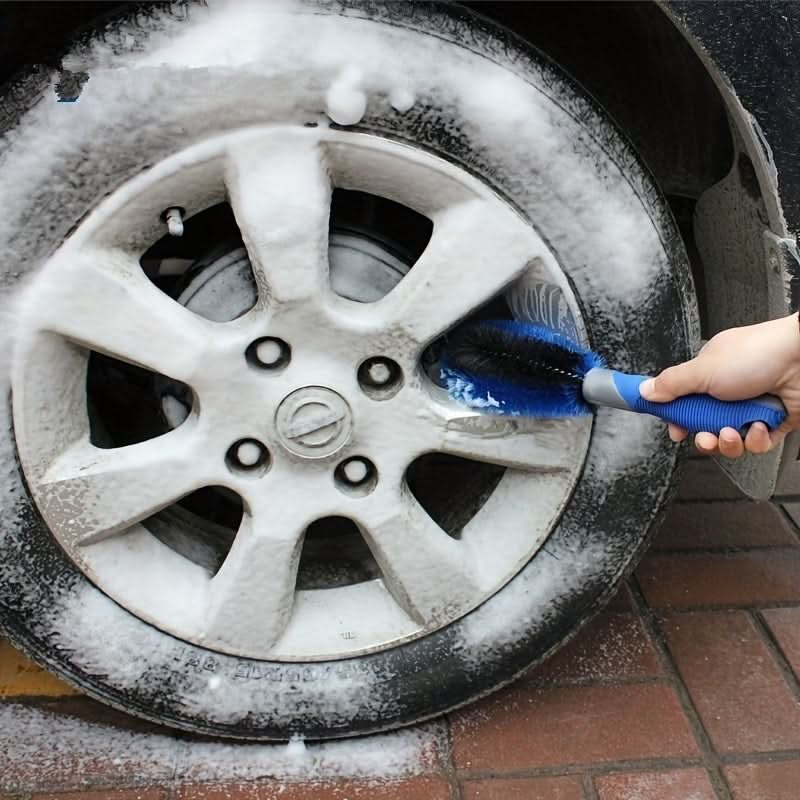 Multi-Surface Tire & Wheel Brush – Soft Grip, No Power Needed