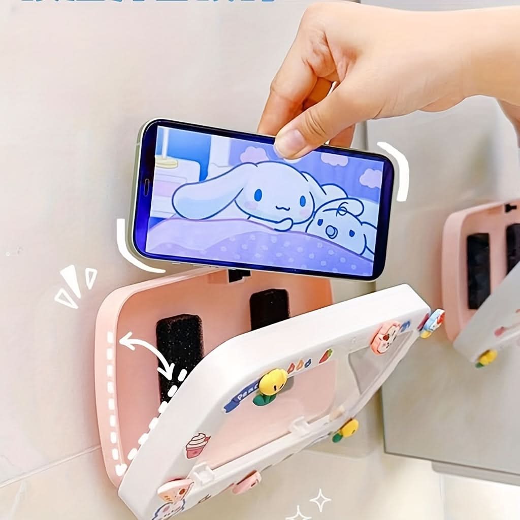 Cite Pink Waterproof Wall-Mounted Phone Holder for Bathroom