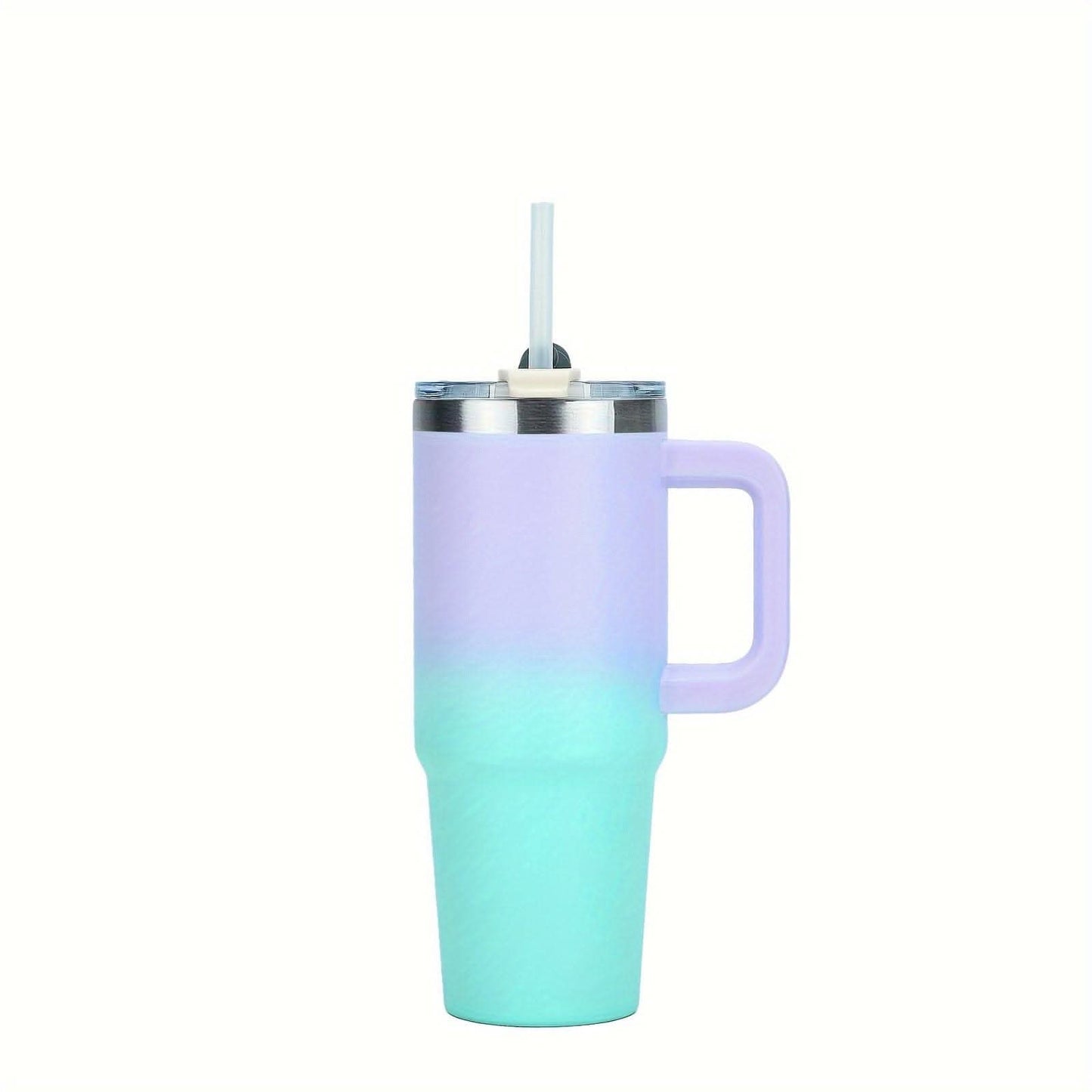 Stainless Steel Tumbler with Handle & Straw
