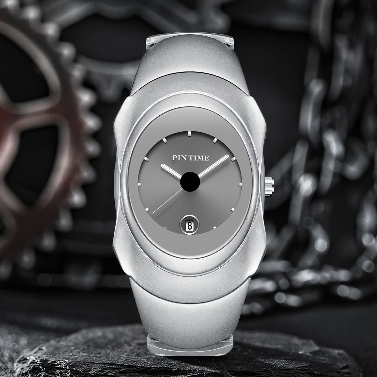 Men’s Ultra-Thin Quartz Business Watch – Stainless Steel Look, Date Display
