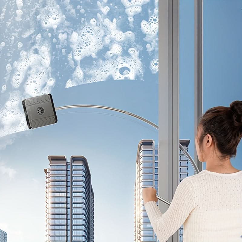 Double-Sided Telescopic Window Cleaner Kit - L-Shape Squeegee for Indoor & Outdoor