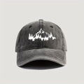 Men’s Distressed Mountain & Forest Print Baseball Cap – Adjustable Lightweight Dad Hat