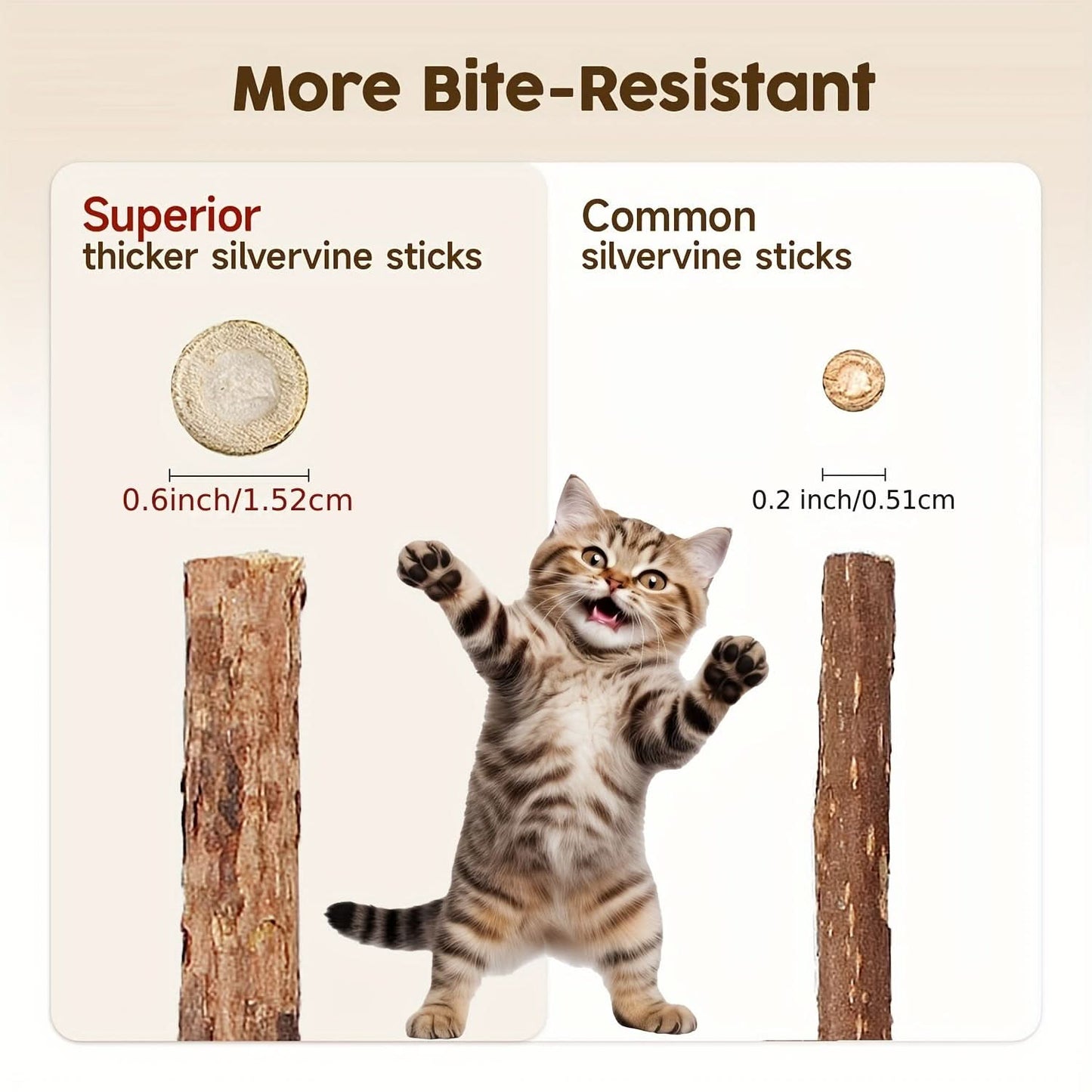 6 Pcs Silvervine Cat Chew Sticks