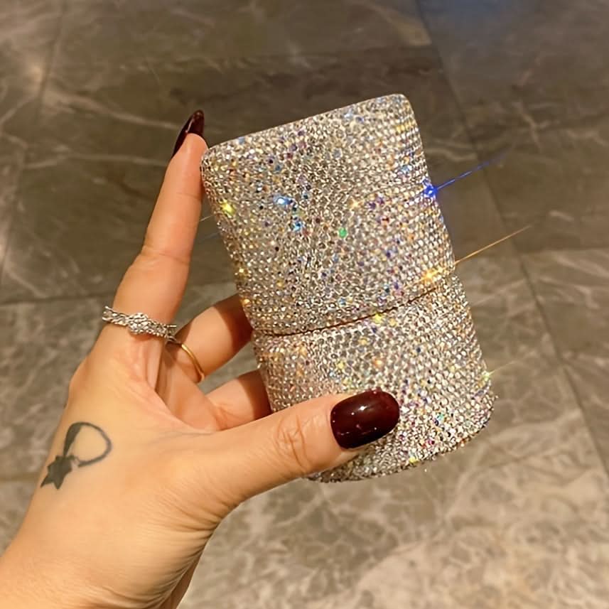 Portable Makeup Brush Set with Glitter Storage Bucket