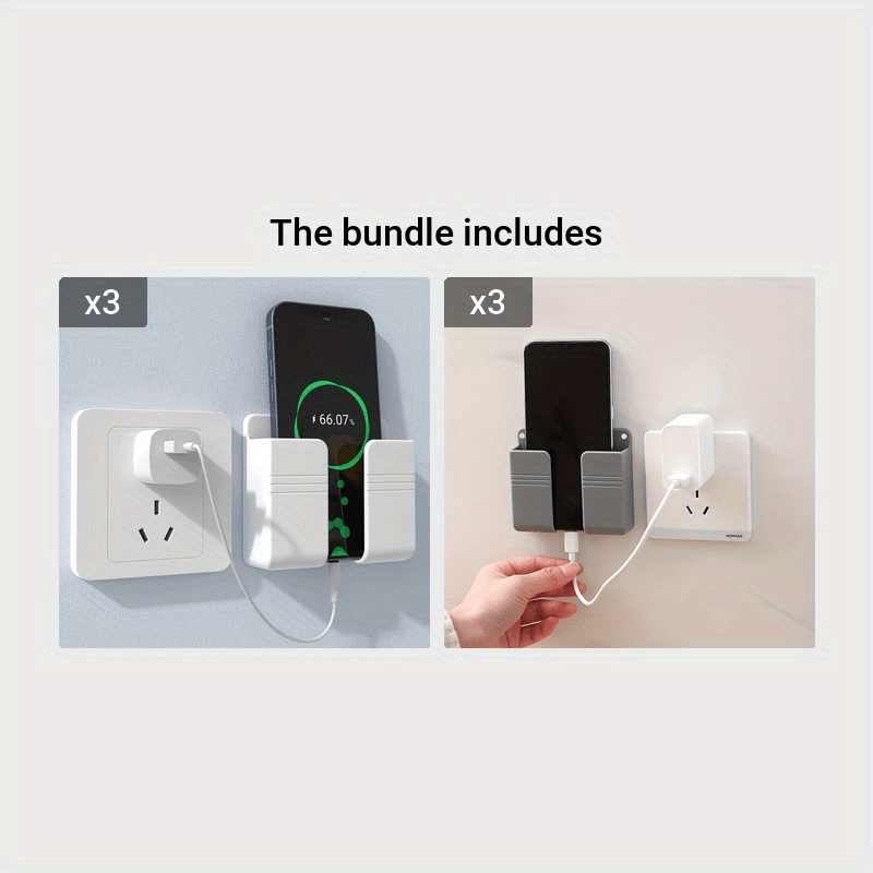 Wall-Mounted Phone Charging Holder for Organization