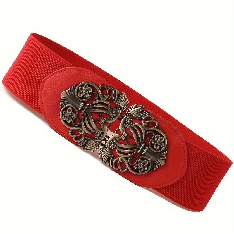 Vintage Wide Elastic Waist Belt for Women