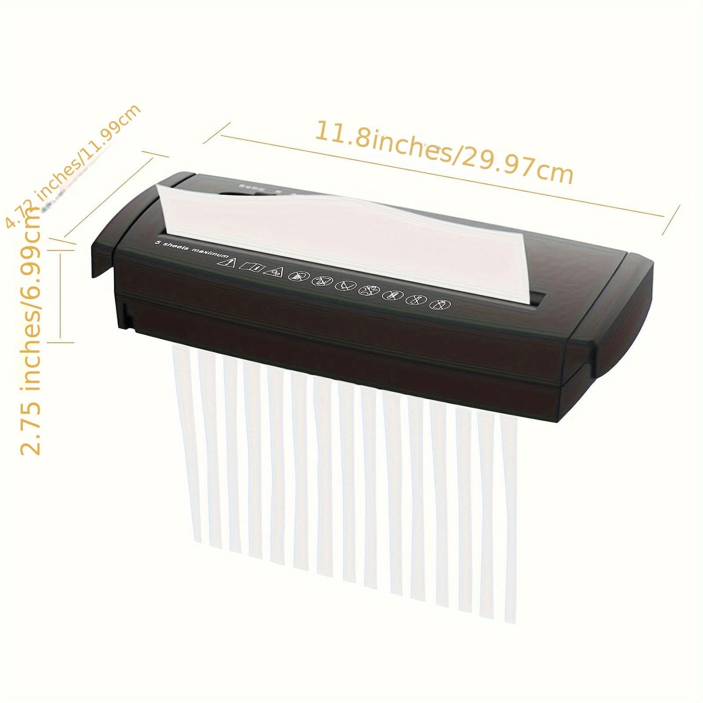 5-Sheet Electric Paper Shredder for Home