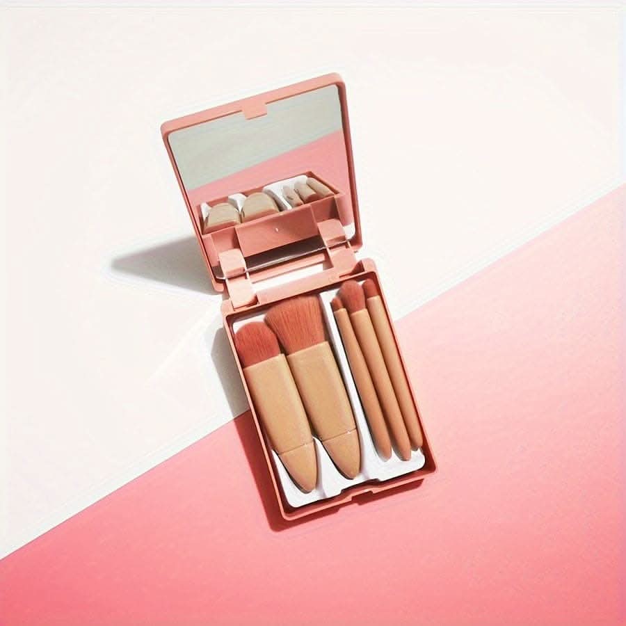 5-pack mini travel portable box with mirror and makeup brushes