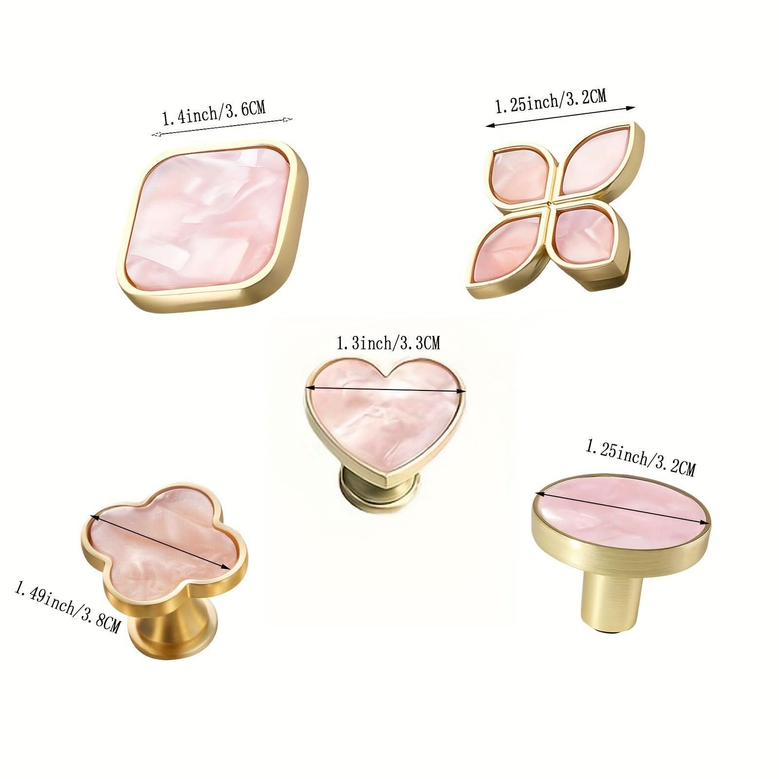 5-Pack Pink Zinc Alloy Cabinet Knobs – Brushed Single Hole Handles