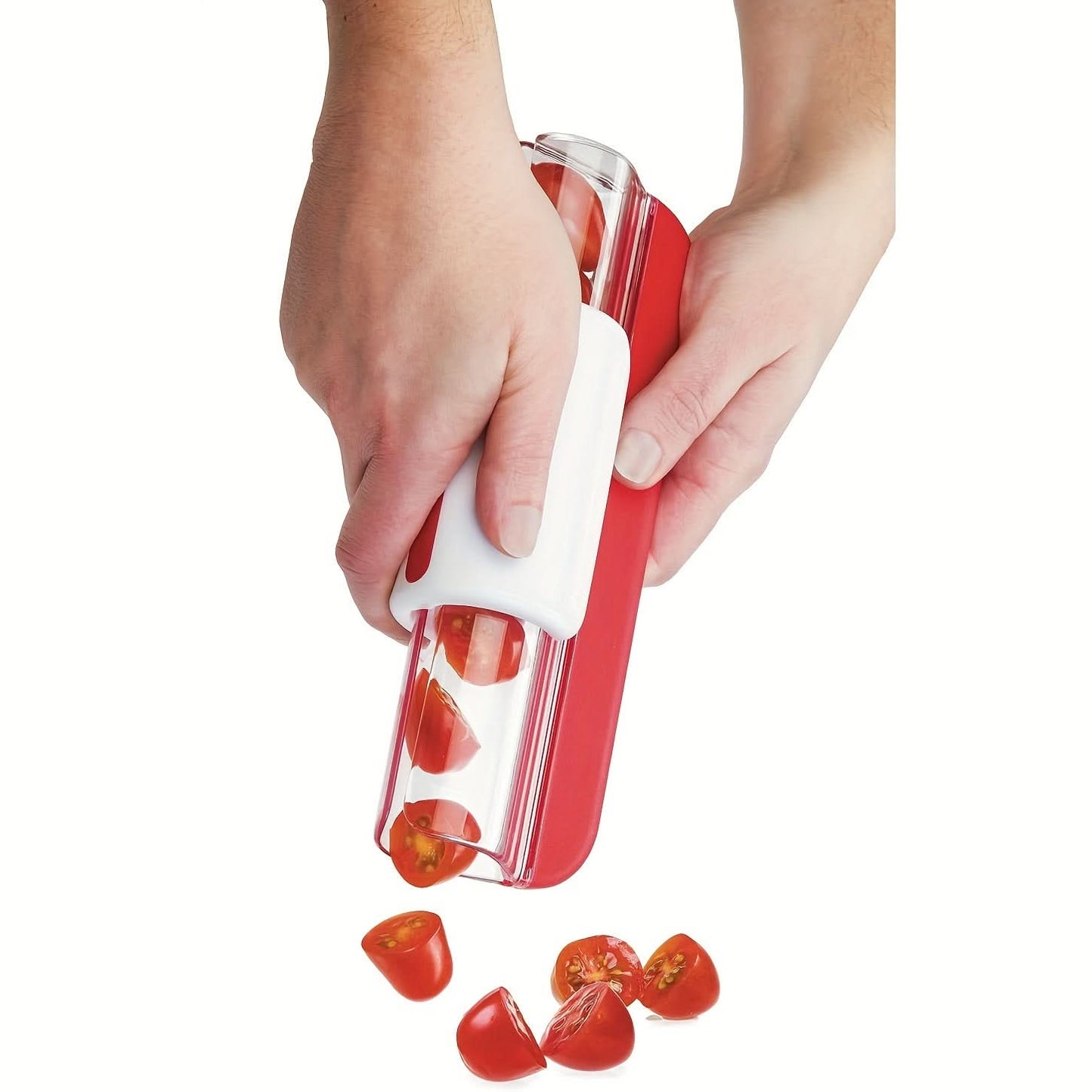 Cherry Tomato & Grape Slicer – Handheld Mini Fruit Cutter, Cake Decoration Tool