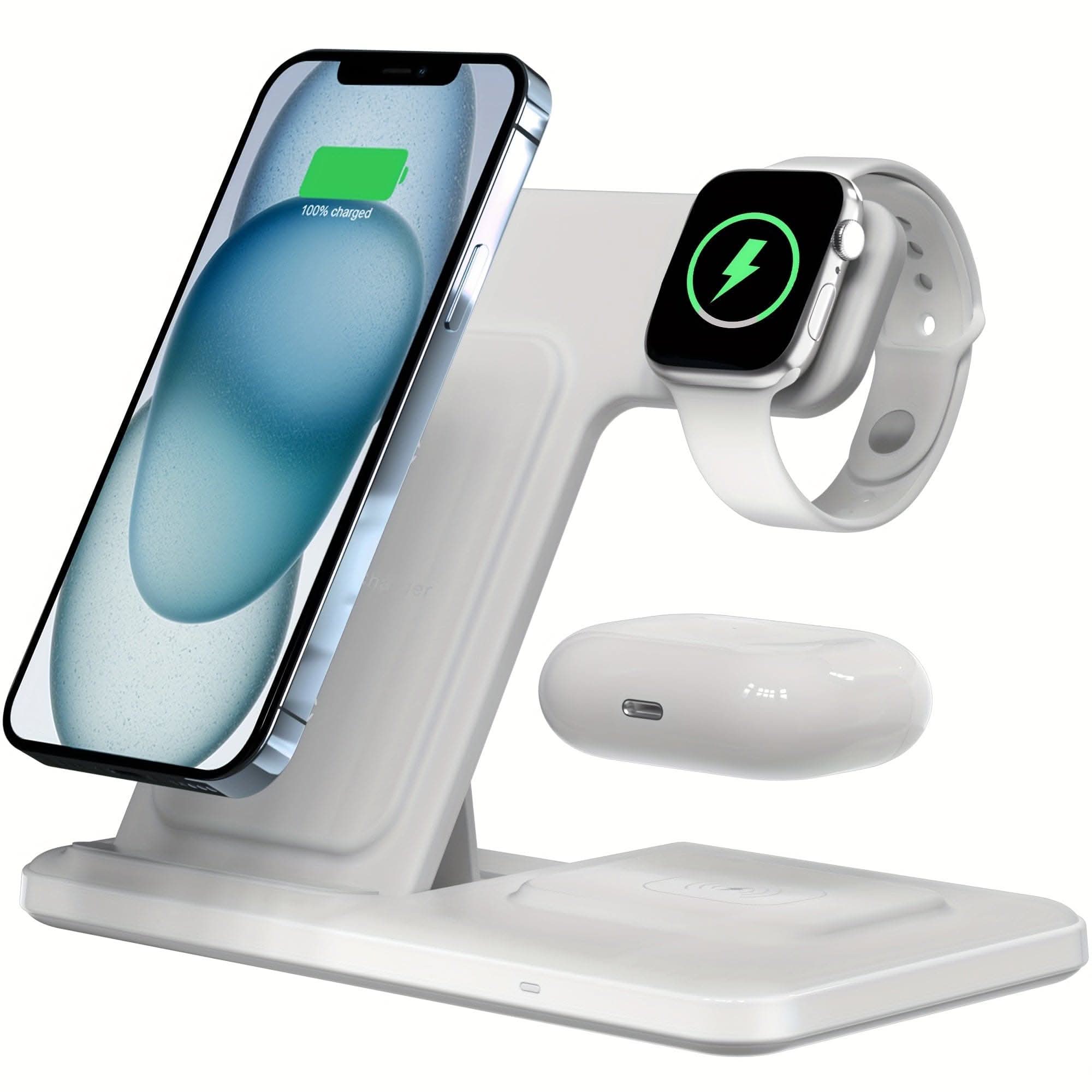 3-in-1 Foldable Wireless Charging Station – Fast Charging for iPhone, iWatch, and AirPods