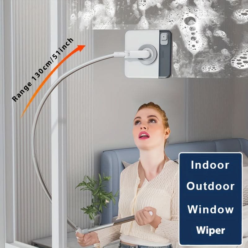 Double-Sided Telescopic Window Cleaner Kit - L-Shape Squeegee for Indoor & Outdoor
