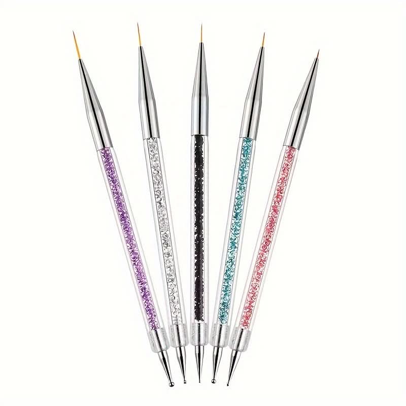 5-Piece Nail Art Liner Brush Set - Precision Design Tools