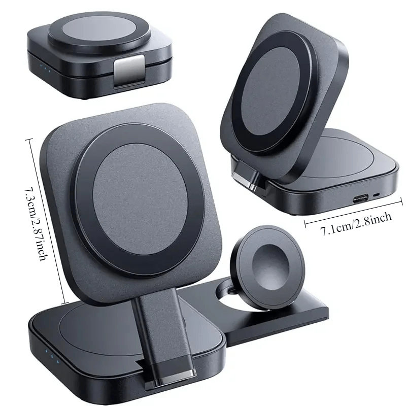 3-in-1 Foldable Wireless Charger Stand for iPhone, Air Pods & Apple Watch