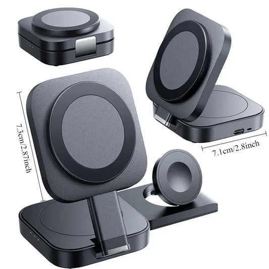 3-in-1 Foldable Wireless Charger Stand for iPhone, Air Pods & Apple Watch