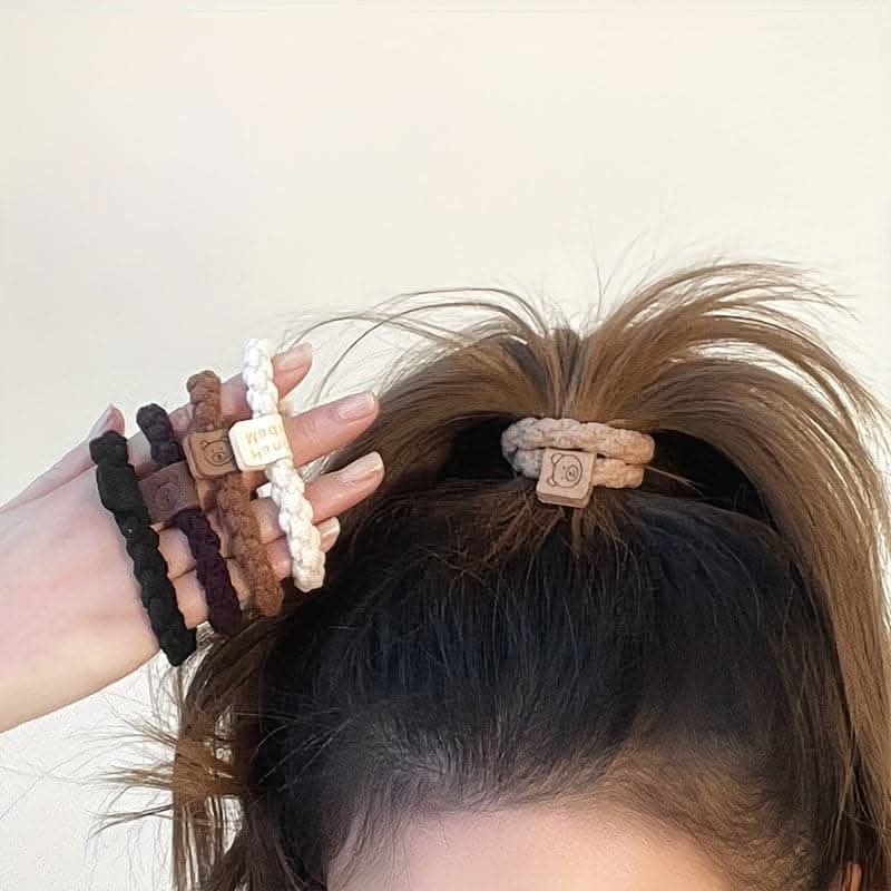 5 Pcs Soft Twist Hair Ropes Set – High Elastic Ponytail Scrunchies