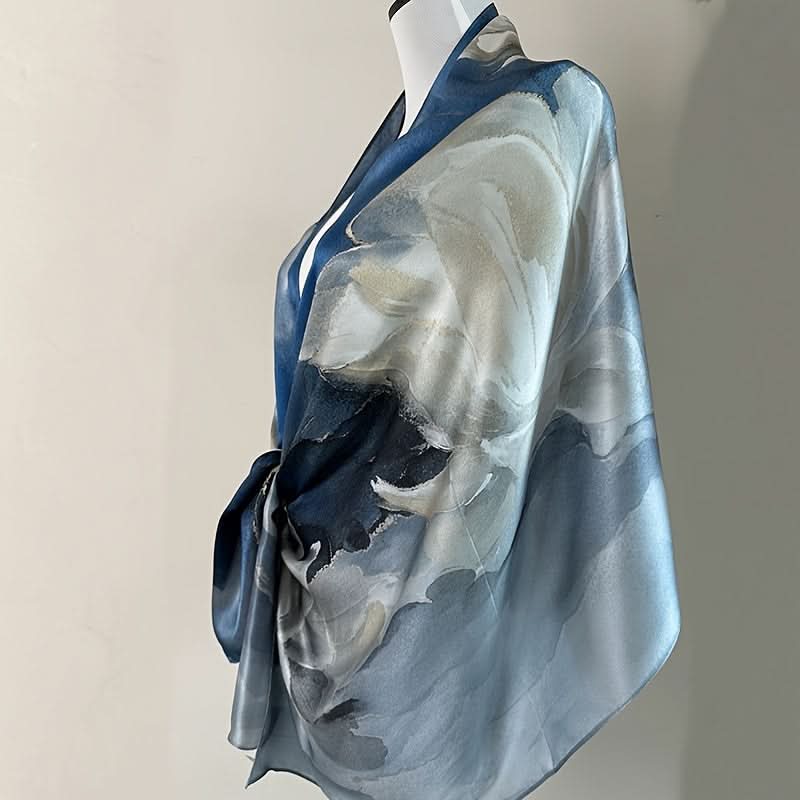 Elegant Silk Floral Shawl for Women – 100% Mulberry Silk