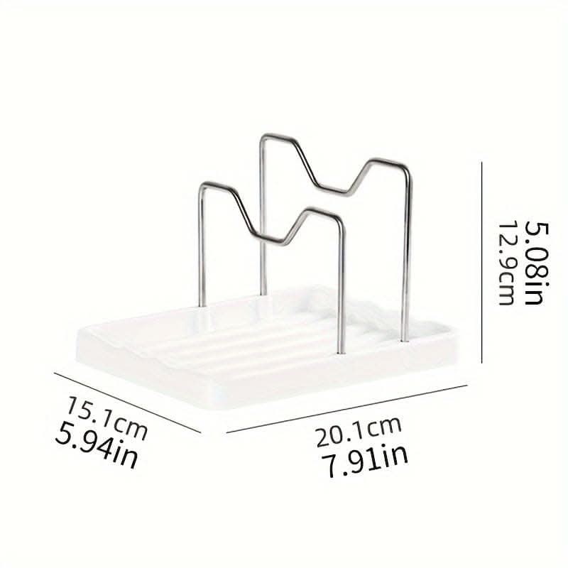 Premium Pot Lid Holder - Space-Saving Stainless Steel Rack with Drainage