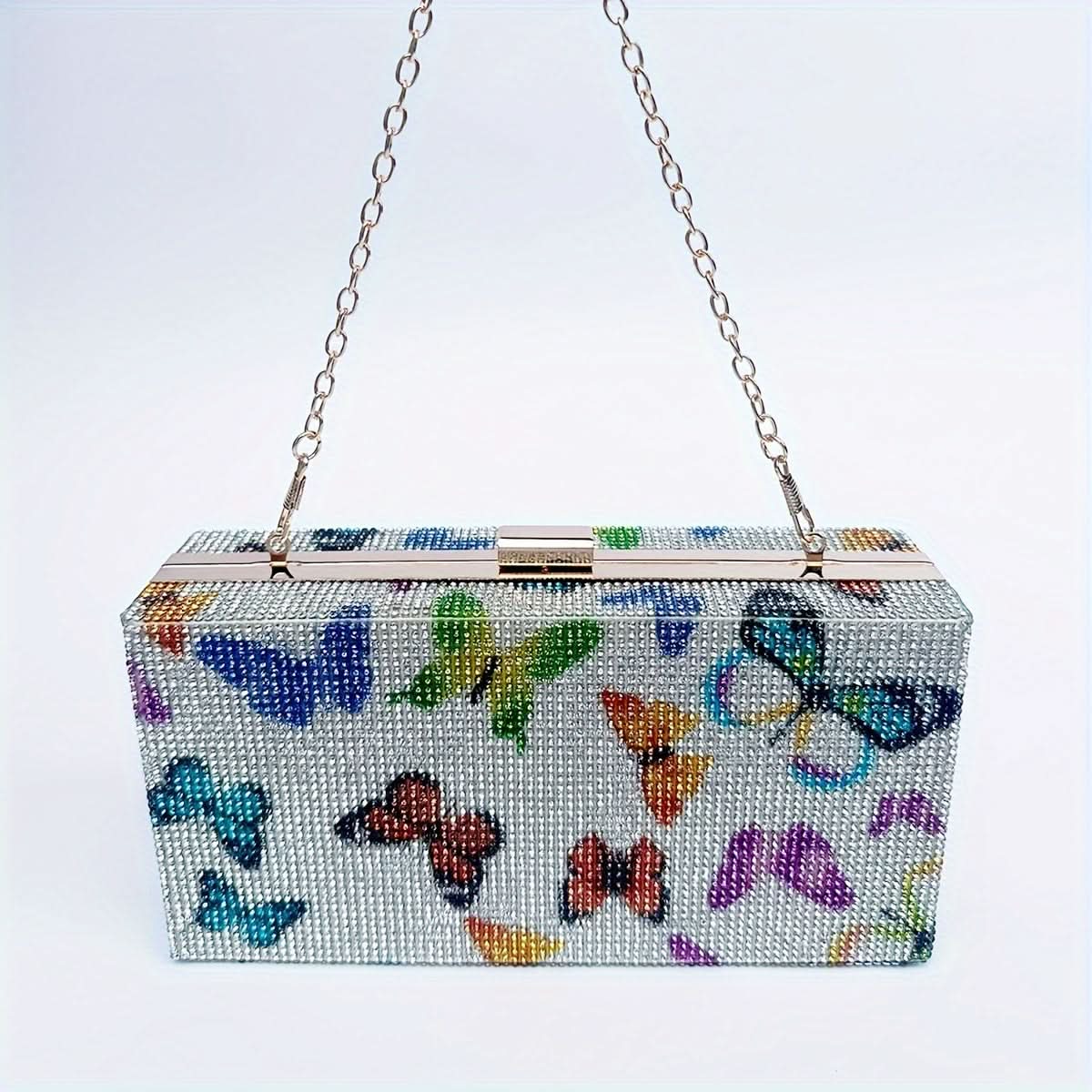 Mini Glitter Kiss Lock Party Clutch