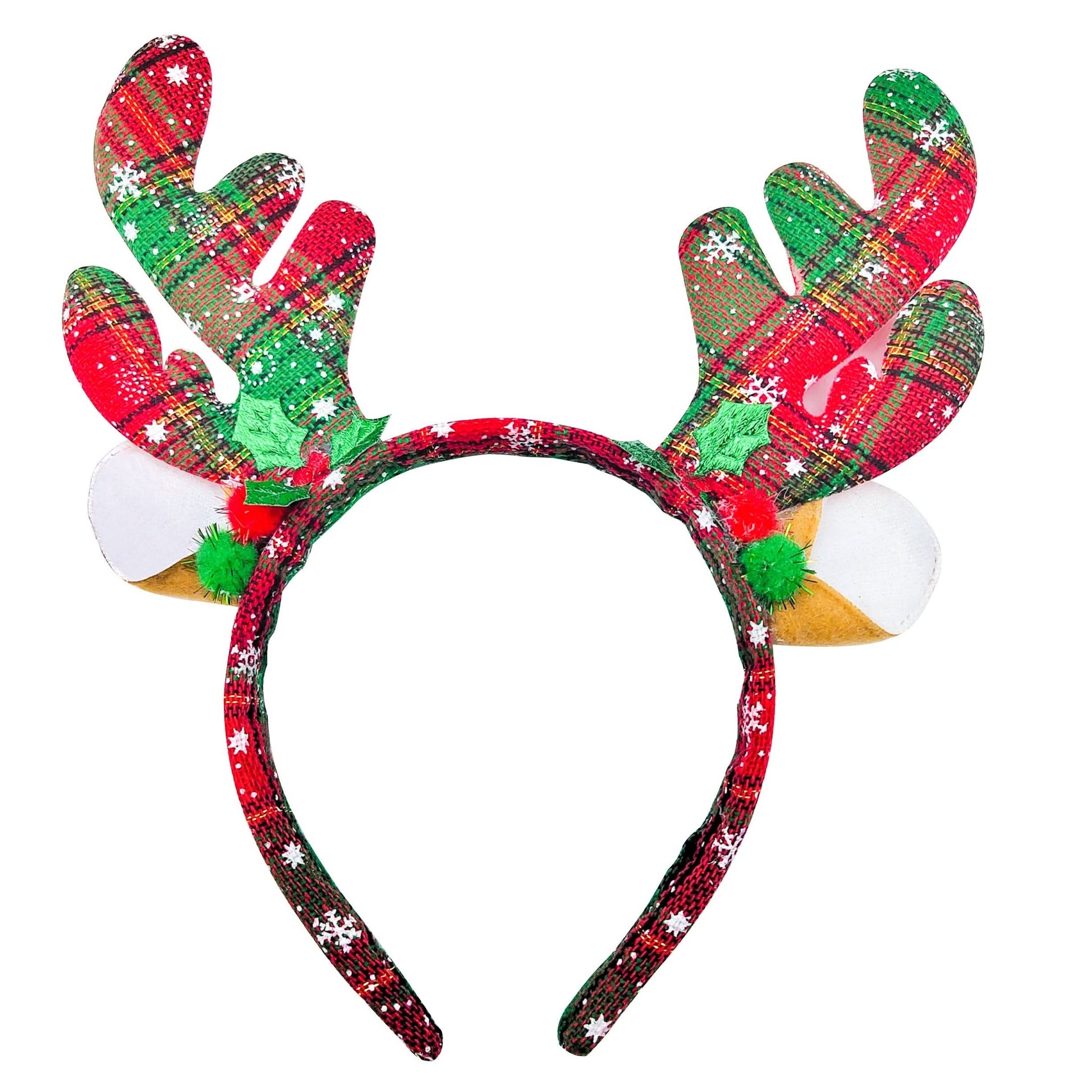 4-Pack Christmas Reindeer Antler Headbands for Parties