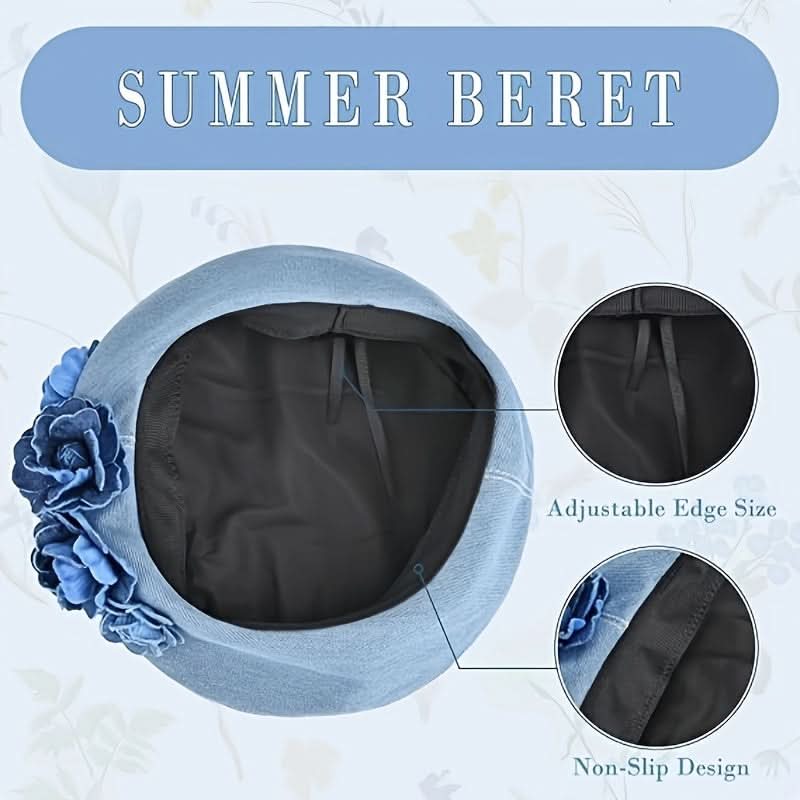 Women's French Denim Beret Hat
