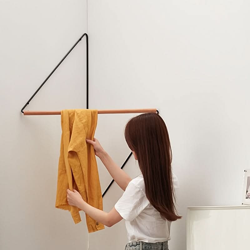 Nordic Style Corner Wall-Mounted Clothes Rack - Modern Minimalist Hat