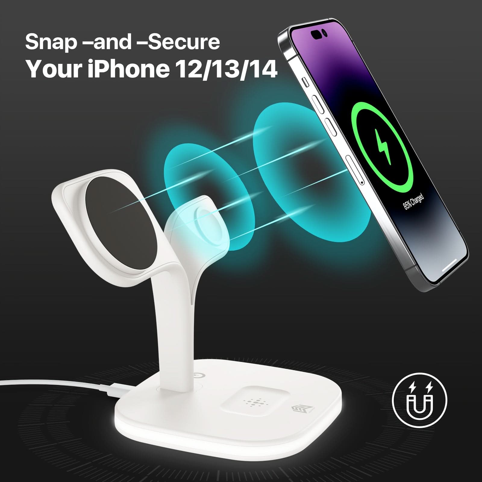 4-in-1 Magnetic Wireless Charger Dock for iPhone, AirPods, Watch