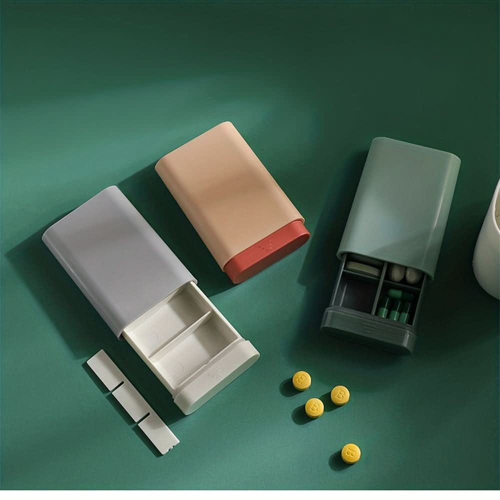 4-Pack Travel Pill Organizer – Portable 6-Grid Pill Box