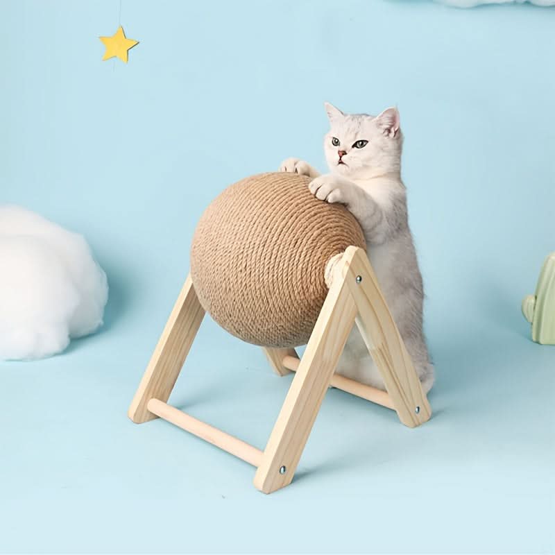 Sisal Cat Scratcher Toy with Bell & Feather