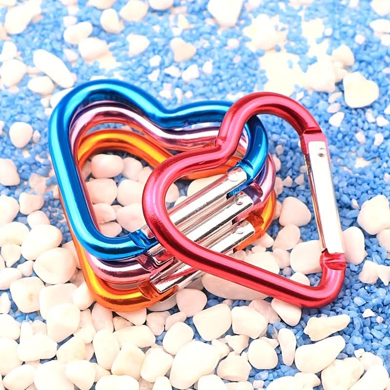 10-Pack Heart Carabiner Clips with Rings