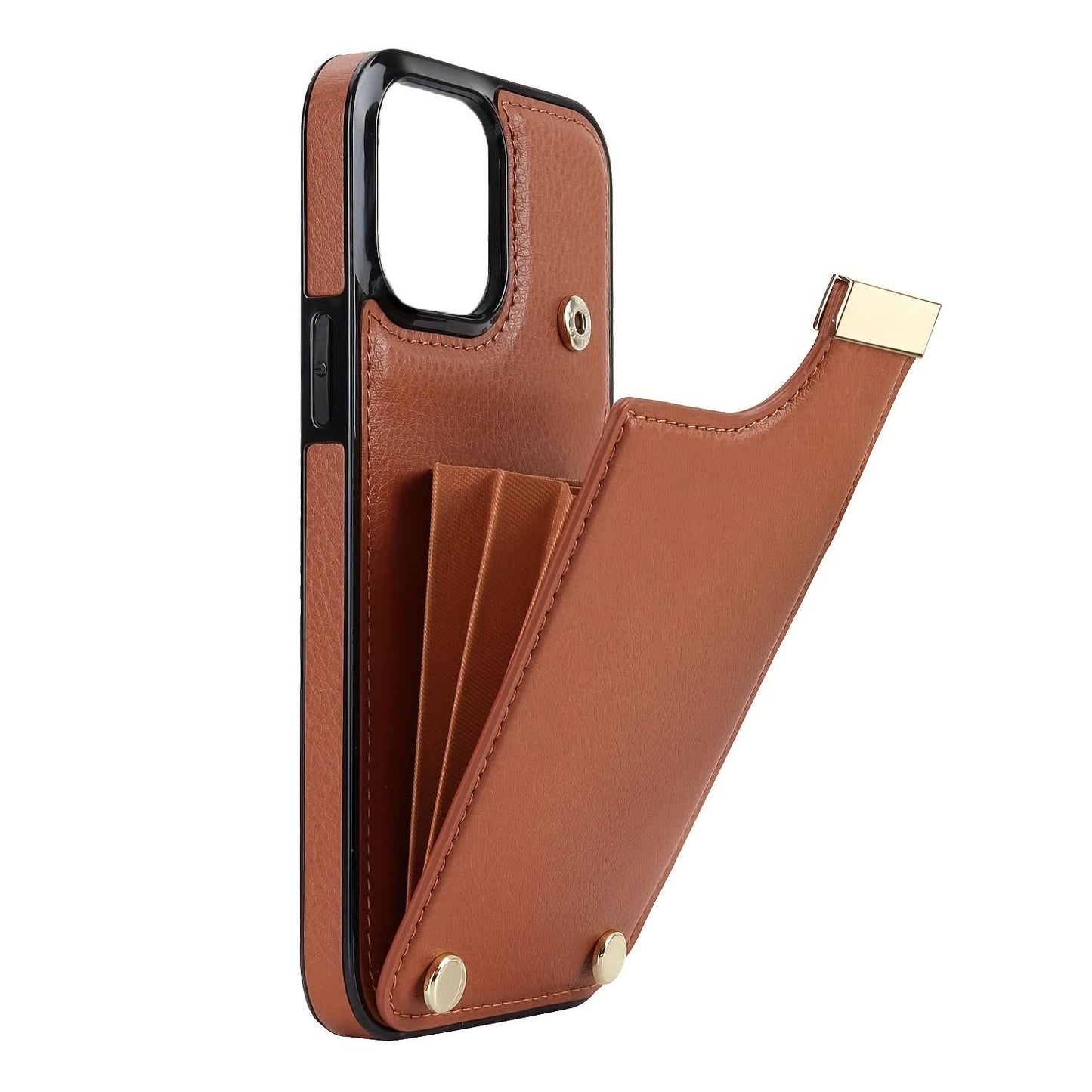Retro Faux Leather iPhone Case with Card Slot