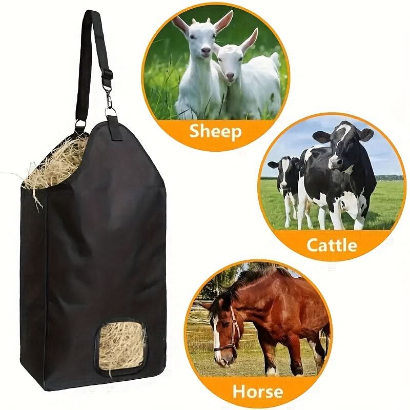 Large Adjustable Horse Hay Bag – Durable Polyester Feeding Pouch for Horses, Sheep & Cattle
