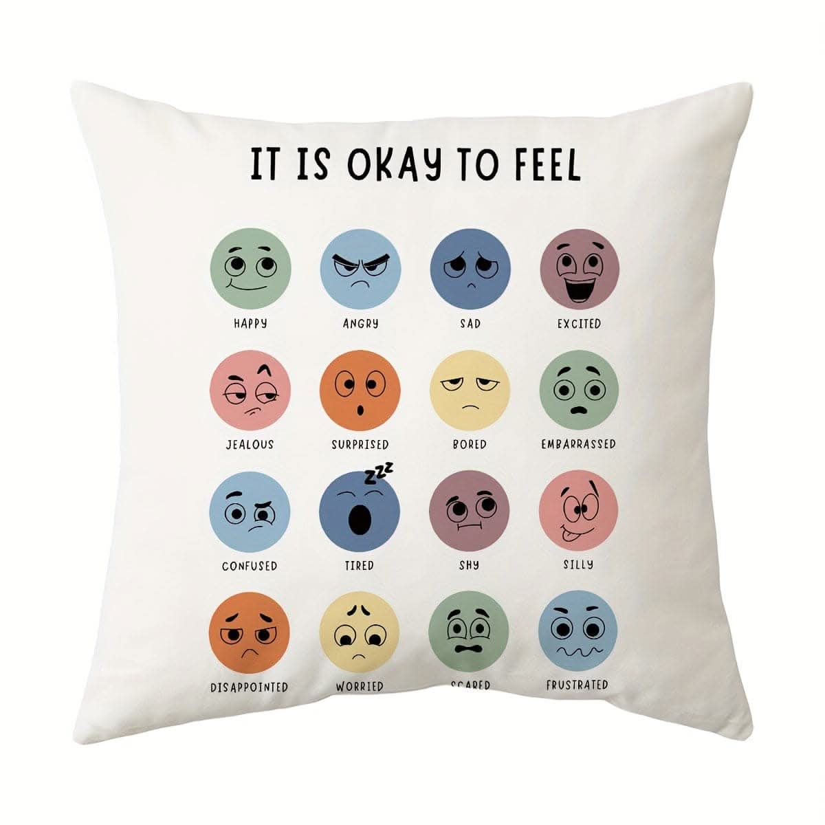 Mental Health Throw Pillow Cover - Double-Sided Print for Counseling Offices