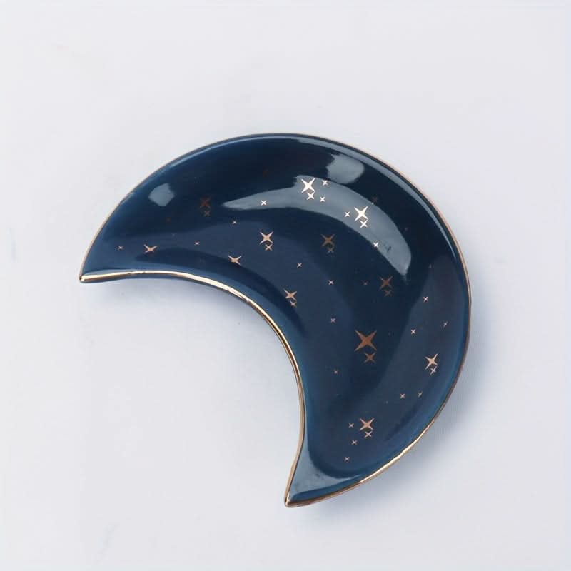 Exquisite Ceramic Moon-Shaped Jewelry Dish – Versatile Home Decor