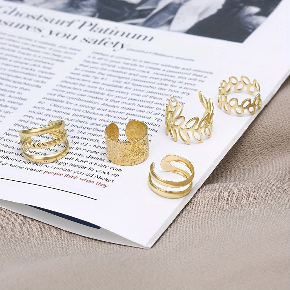 5pcs/Set Trendy Elegant Ear Cuff Set - Classic Style Clip-On Earrings