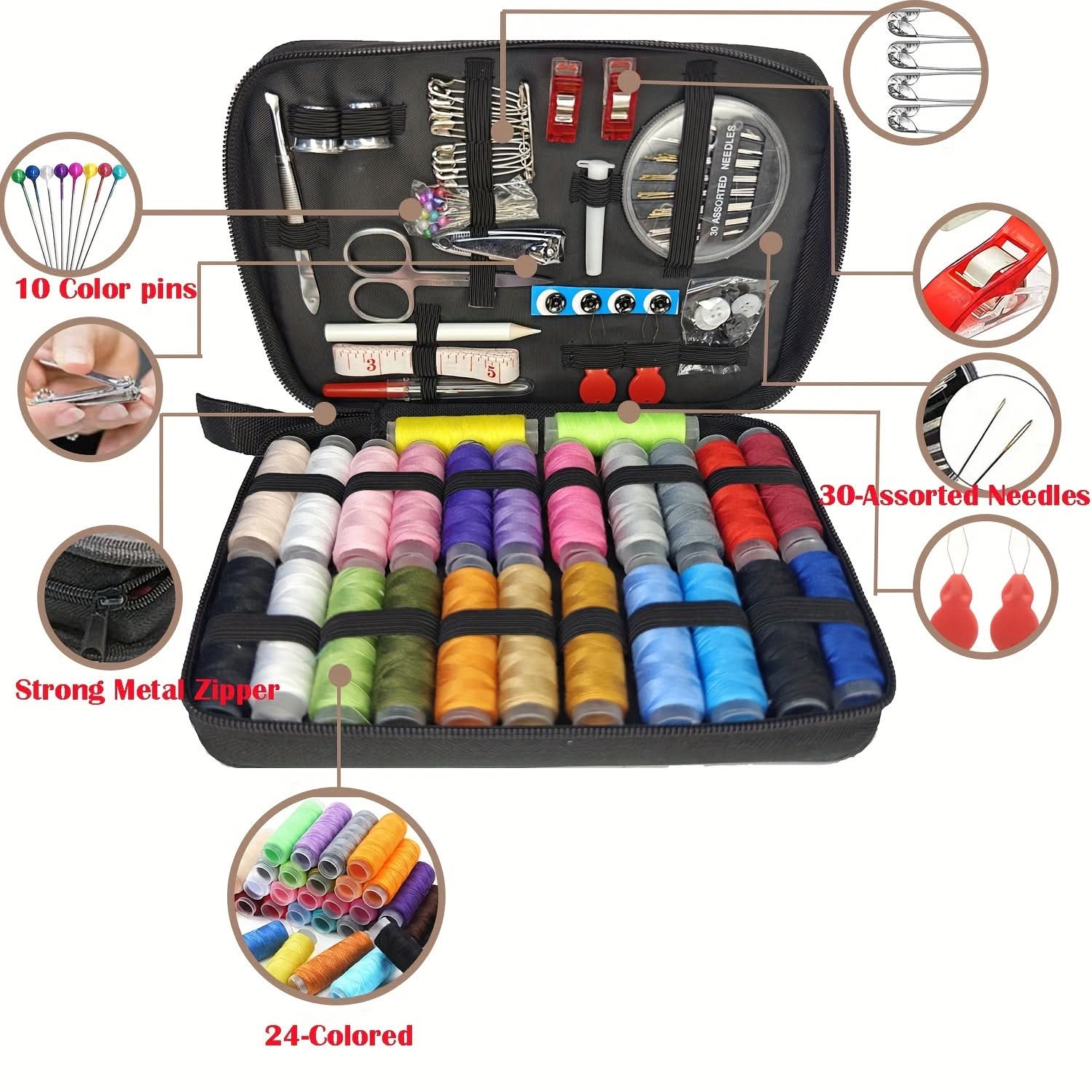 Ultimate 104-Piece Sewing Kit for Repairs