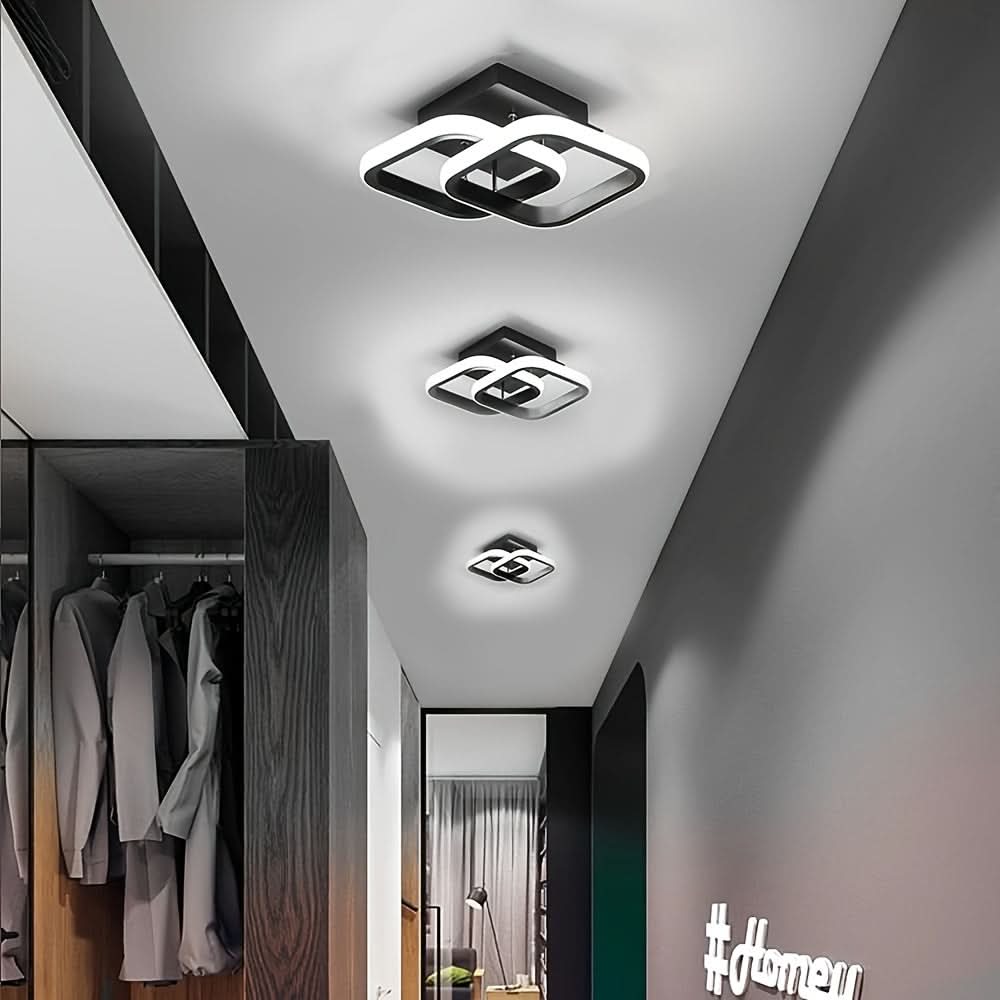 Modern Square LED Ceiling Light – Dual-Sided Tri-Color Light