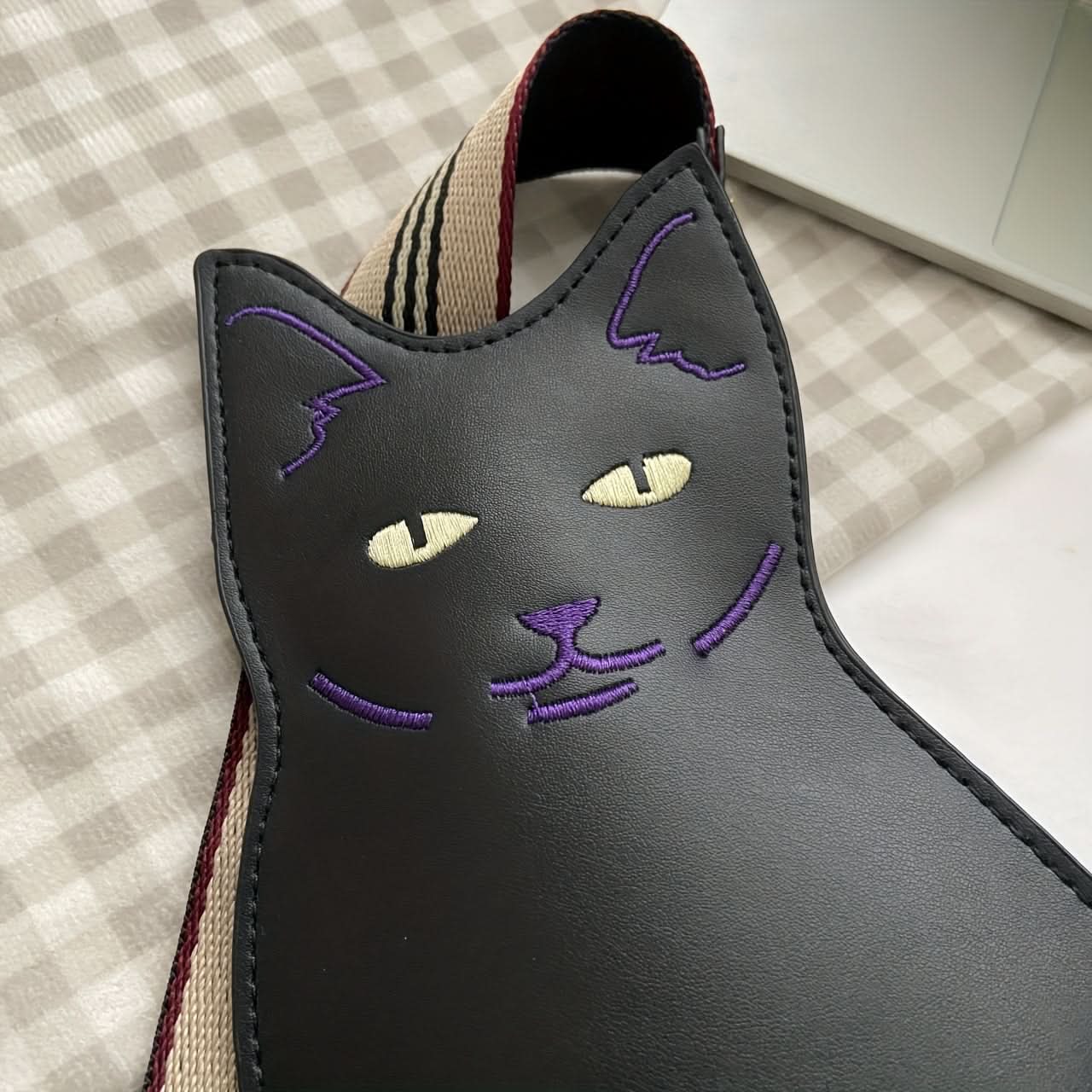 Whimsical Black Cat Shaped Crossbody Bag