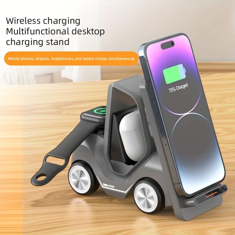 3-in-1 Wireless Charging Station - Fast Dual Coil Charger for iPhone