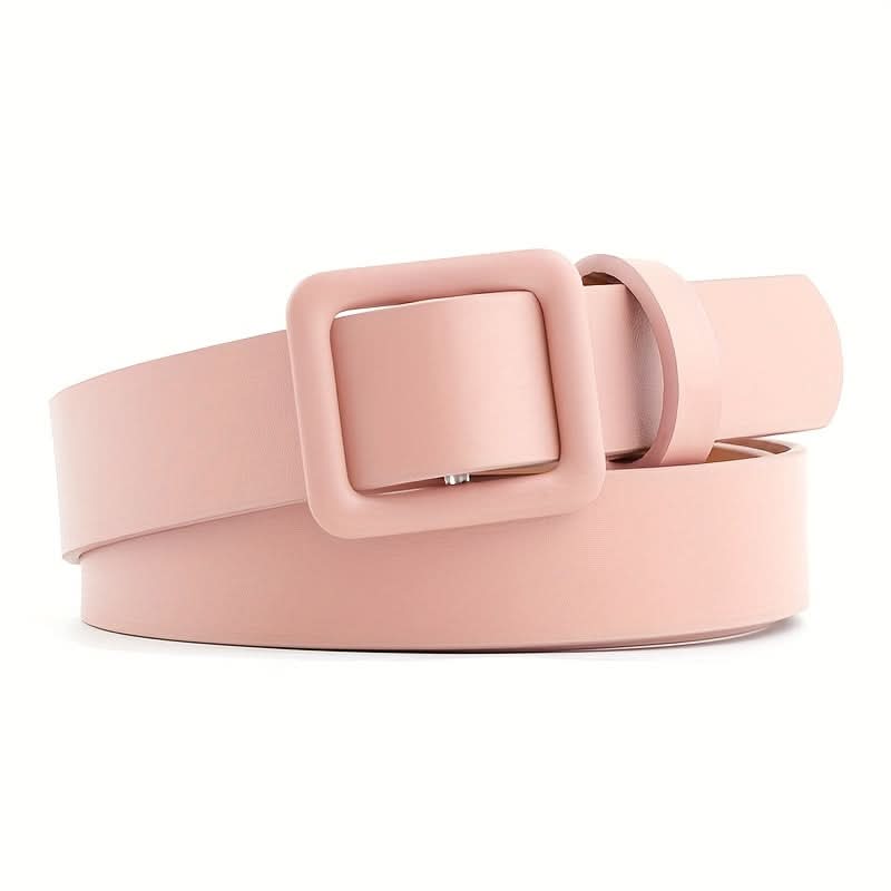 Vintage PU Leather Belt - Square Buckle Design