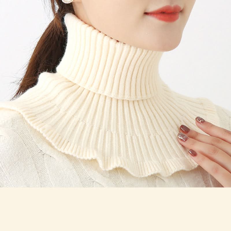 Winter Women's Coldproof Knitted Neck Scarf – Red Fake Collar