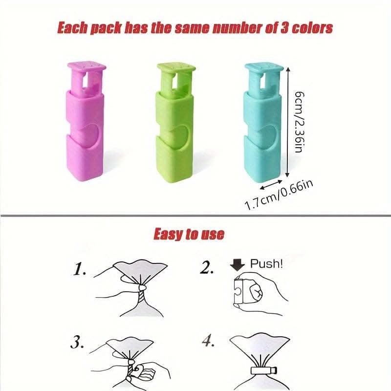12pcs Premium Bread Bag Clips - Airtight Sealing & Easy Lock