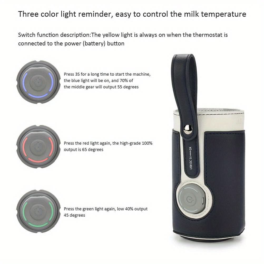 USB-Powered Portable Bottle Warmer, Compact Design for Home & Travel