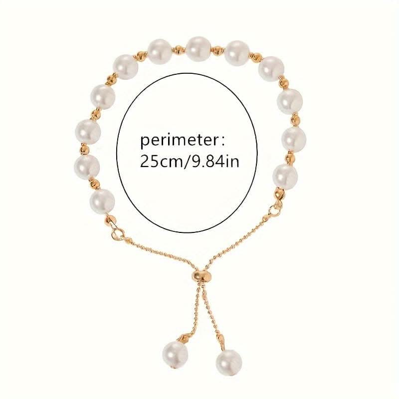 Shimmering Elegant Pearl Charm Bracelet