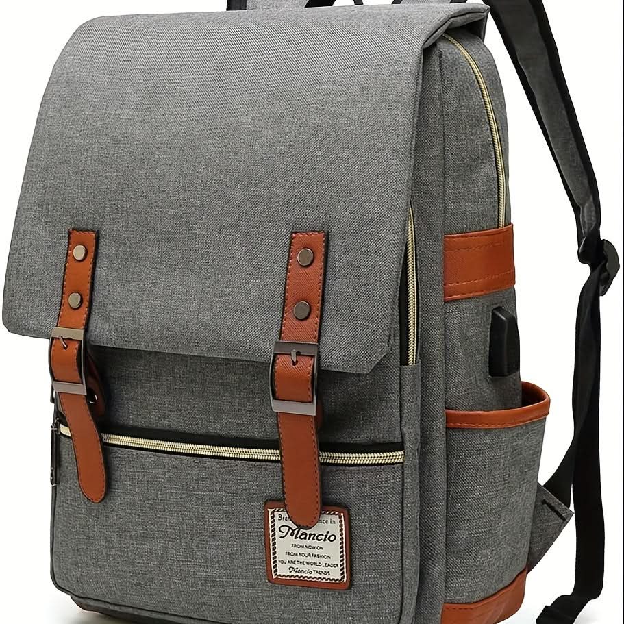 Waterproof Vintage-Style 15.6-Inch Laptop Shoulder Bag for Men & Women
