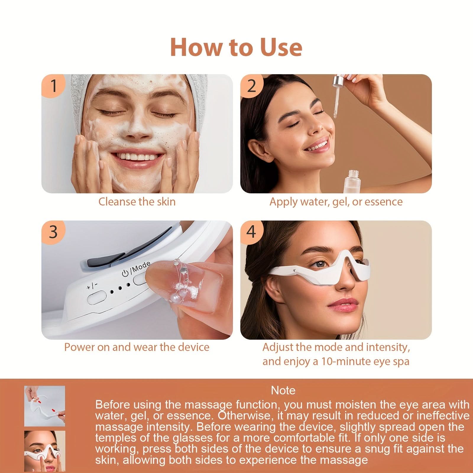 USB Rechargeable 3D Eye Massager for Relaxation