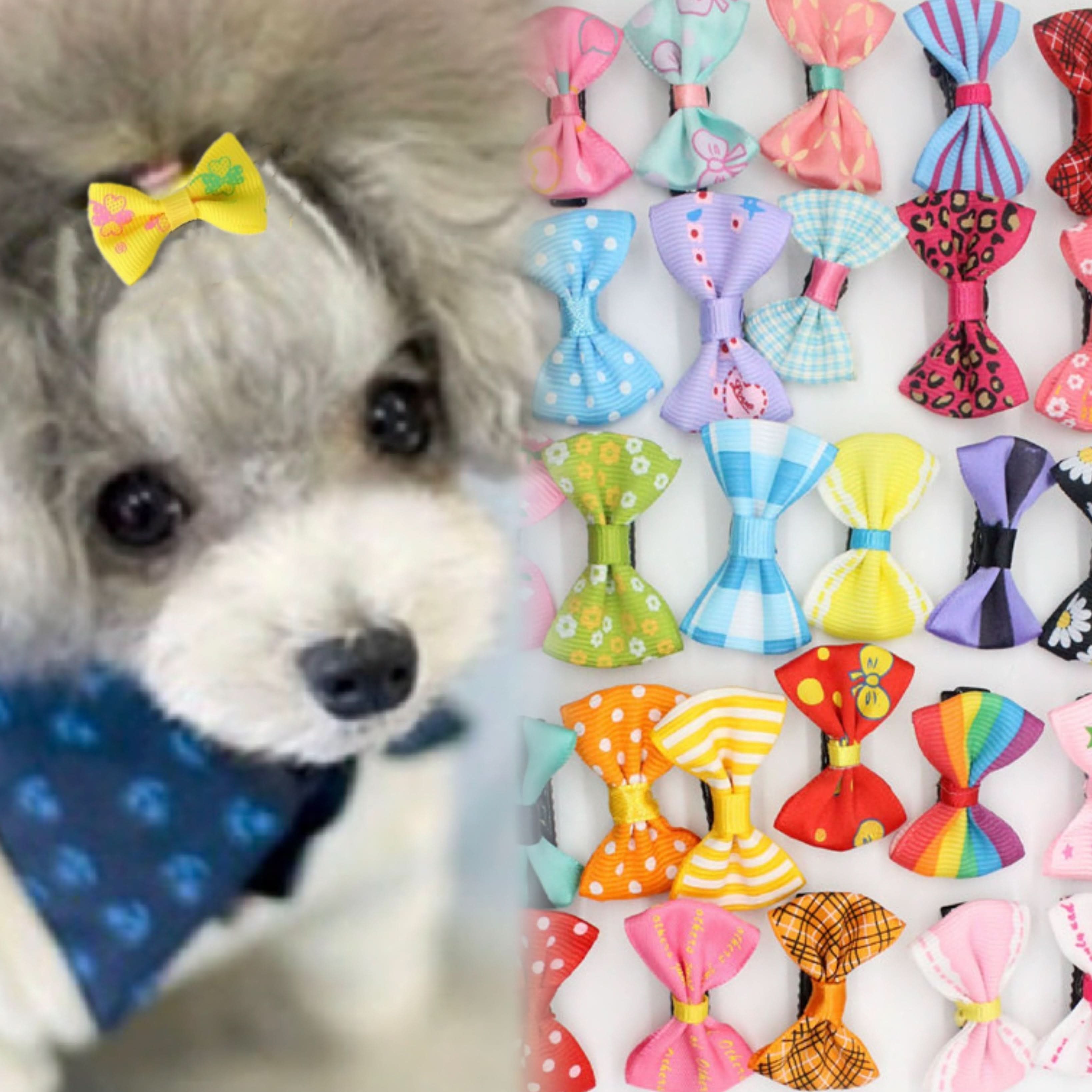 10-Pack Adorable Cartoon Dog Hair Bows