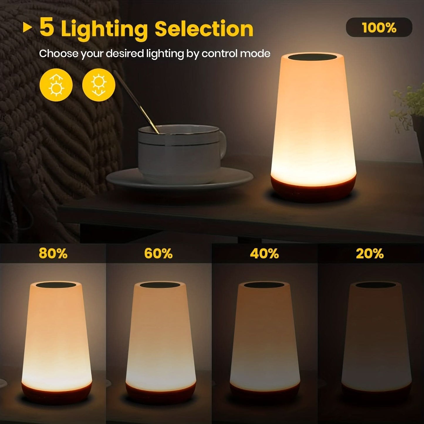 Cozy Color-Changing Touch Bedside Lamp