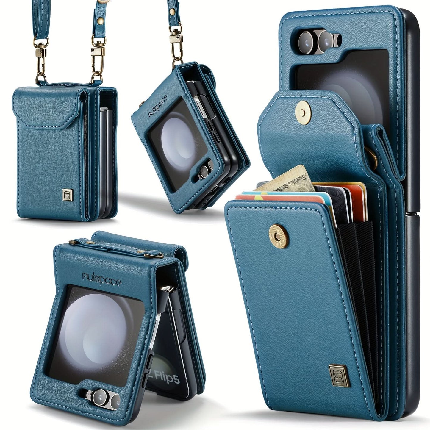 Retro PU Leather Shockproof Wallet Case for Samsung Galaxy Z Flip 5 5G