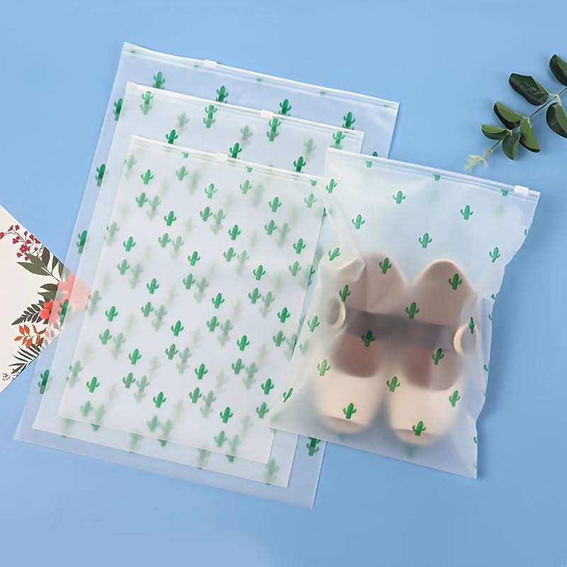 10PCS Fashionable Zipper Storage Bags - Fun Prints & Secure ZipLock